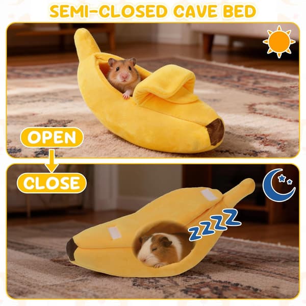 Marsvin seng, plysj banan kosepose gjemmested, gul S