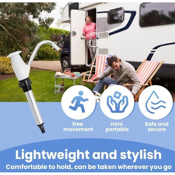 (Vit) Dricksvattenpump. Manuell vattenpump. Manuell pressvattenpump. Husvagnsvaskvattenpump. Ersättningspumpverktyg för camping