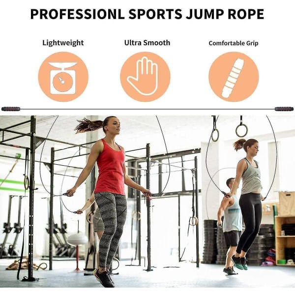 Hopprep för Sport, Justerbar Hopprep i Stål, Snabb Hopprep med Professionell Kvalitet