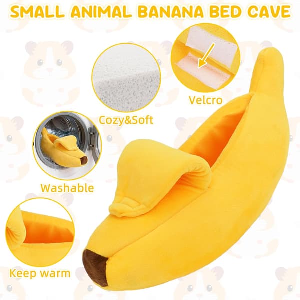 Marsvin seng, plysj banan kosepose gjemmested, gul S
