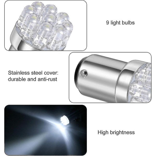 2024 10 stk 1004 Marine LED Erstatningslampe 90 Pære For Båt Navigasjonslys Ba15d LED Pære For Båtlys Båge Heks Marine LED Erstatning Boa