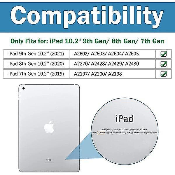 ProCase iPad 10.2 Etui iPad 9. generation, hård bagcover Blå