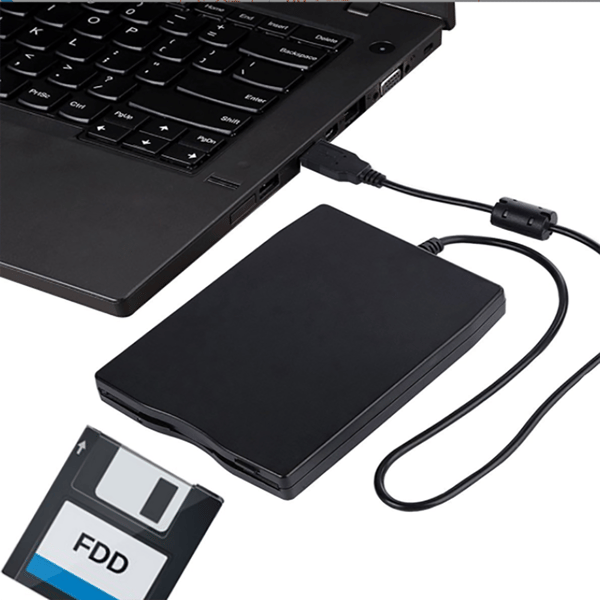 USB Diskettenhet, USB Extern Diskettstation 1,44 MB Slim Plug and Play FDD-enhet för PC Windows 2000/XP (Svart)