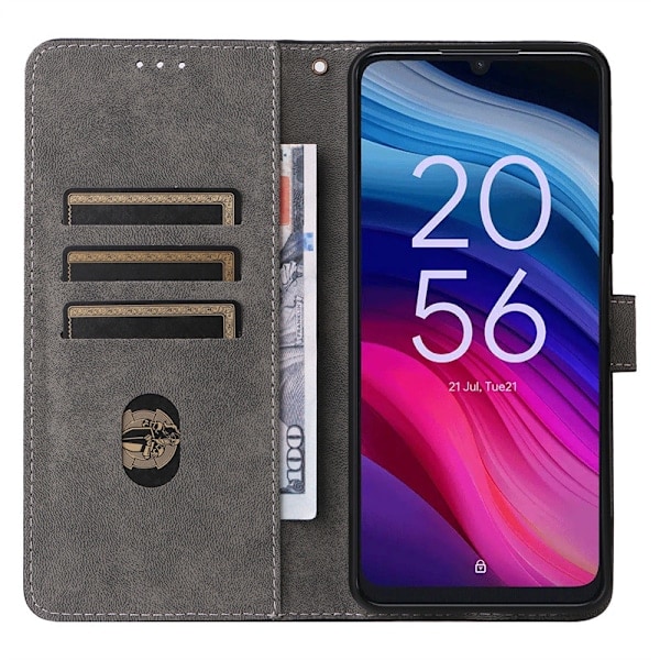 Læder telefoncover til TCL 505 (YJD) Sort