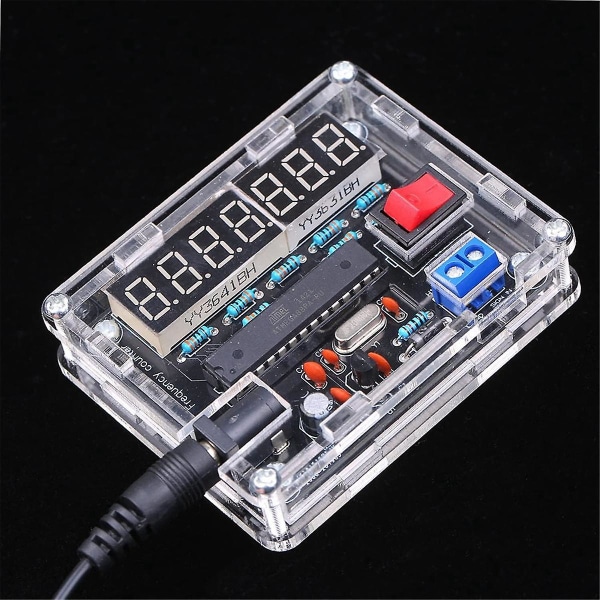 Frequency Meter, 10MHz Frequency Meter DIY Kit Frequency Counter AVR Frequency with Shell Counter 0.000 001Hz Oppløsning