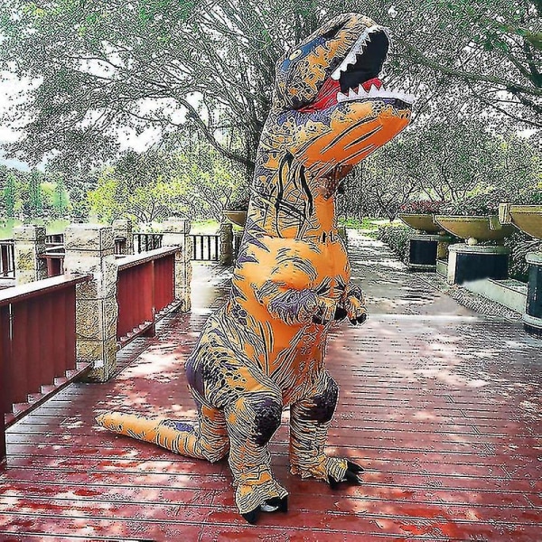 Hot oppustelig dinosaur kostumer jakkesæt kjole T-rex Anime fest cosplay orange