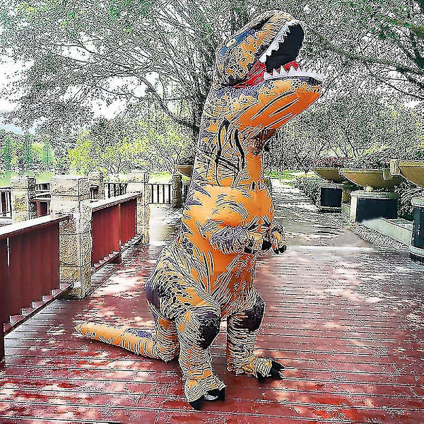 Kuuma Ilmatäytettävä Dinosaurusten Puku Asu T-rex Anime Juhlat Cosplay orange