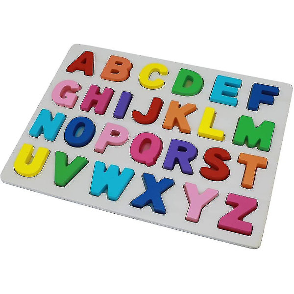 Træ Alphabet Puslespil Bræt Abc Bogstaver Uddannelsesmæssige Legetøj Til Småbørn Og Børn Gave