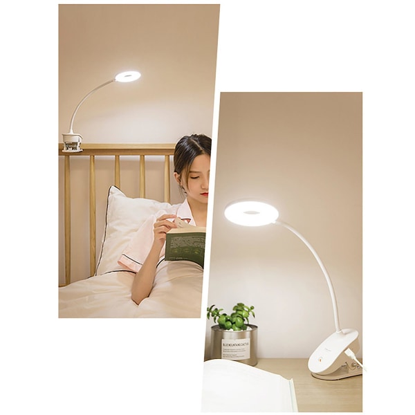 Bordlamper Usb Oppladbar øyebeskyttelse Leseklips Soverom Liten bordlampeklaring
