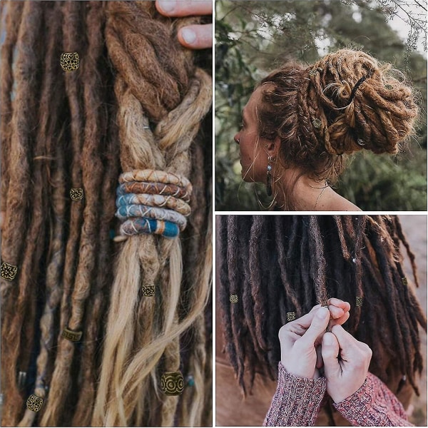 Ymhpride Viking Skäggpärlor Antik Nordisk Hårrörspärlor Dreadlocks Pärlor För