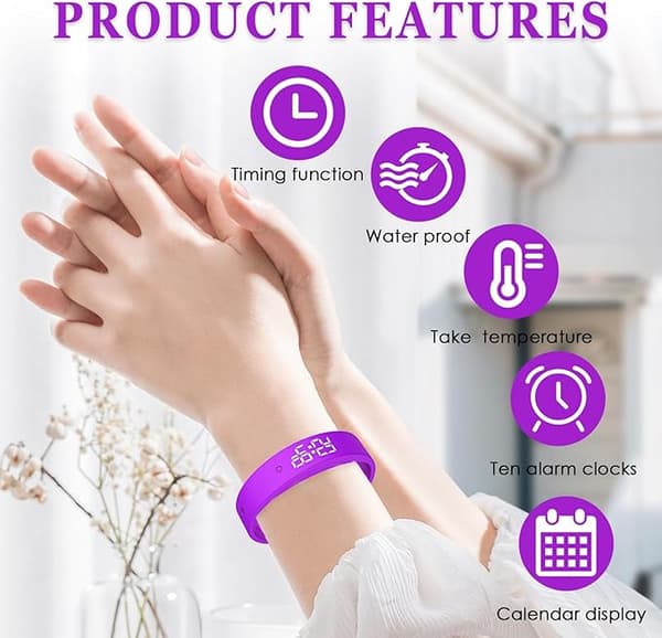 Tyst vibrationslarm armband, lämpligt för par/nyfödda/barn
