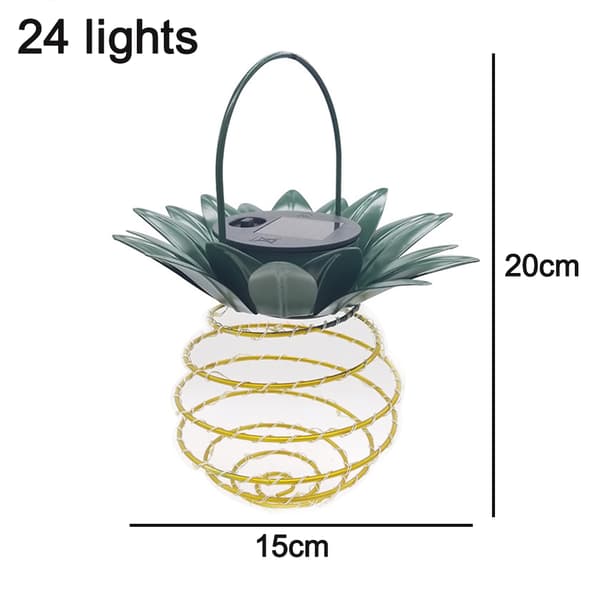 2-pakning Ananas Solar Utendørslys, Vanntette Hengende Solcellelamper, 24 LED