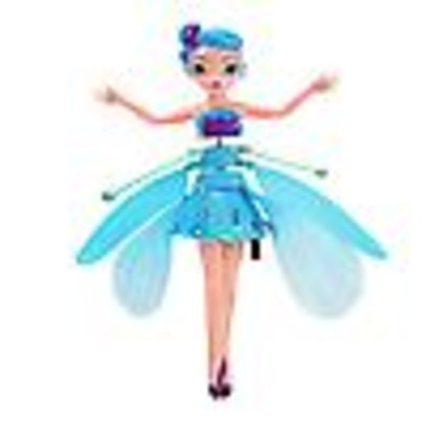 Led Magic Flying Fairy Princess Doll Fjernbetjening Flying Toy Usb-opladning til børn Gaver Blue