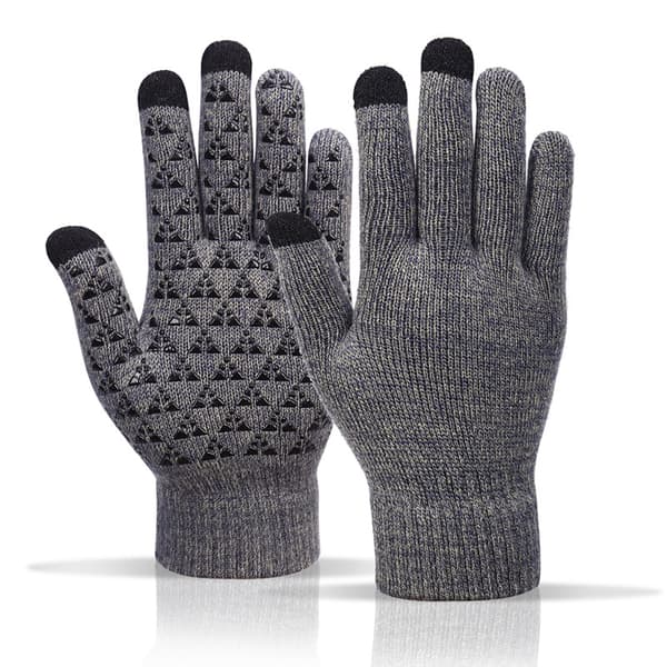Unisex Vinterhandsker - Grå Skridsikre Varme Touch Screen Handsker (Akrylstof)
