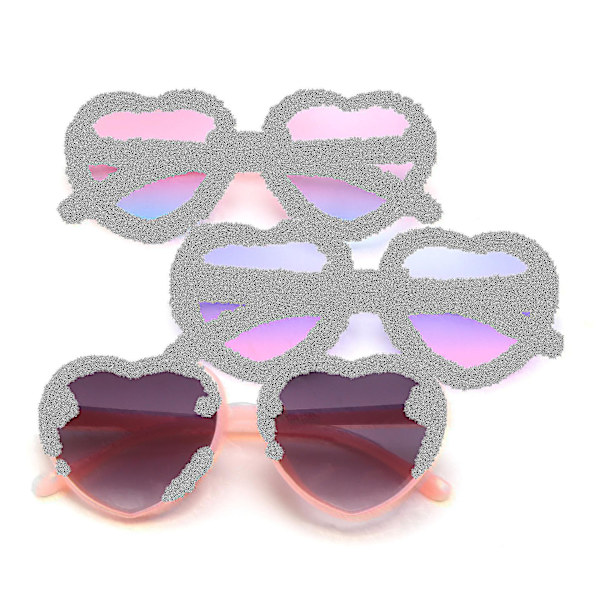 2023 Mode Hjärtformade Solglasögon för Barn Retro Söta Rosa Cartoon Sol