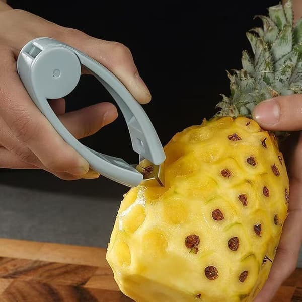 Ananasøyefjerner, spiss jordbærklipper, multifunksjonell ananas-skreller til husholdningsbruk, fruktstilkfjerner