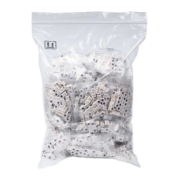 2210 Stykker 6mm Terning Akryl Bogstav Perler DIY Til Smykkefremstilling Lille Størrelse