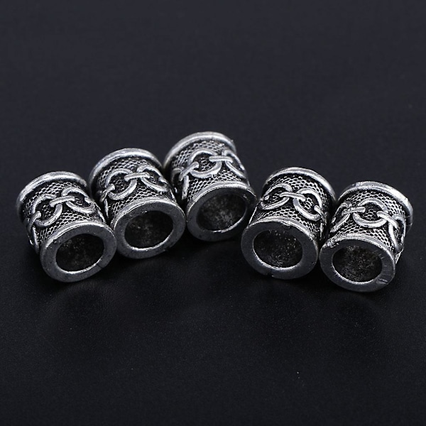 5-pack Viking Skäggpärlor Hårpärlor För Män DIY Pärlor Keltiska Rosenkranspärlor - Metallpärlor Keltisk Knyta Dreadlock Håraccessoarer