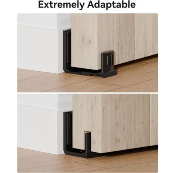 Skydedør bundgulvstyr. Fleksibelt U-formet design. Aluminiumslegering med glatte nylonruller. Vægmontering