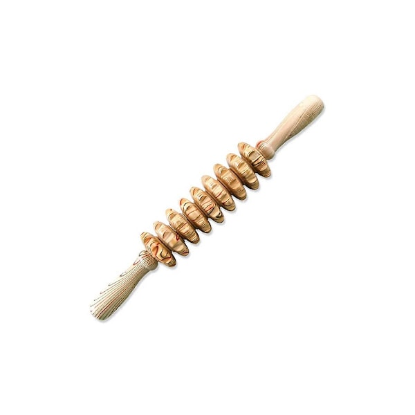 9-hjulet Træ Abdominal Massage Rulle Fitness Rulle Stick Muskelafslapning Krops Anti Cellulite Akupunktur