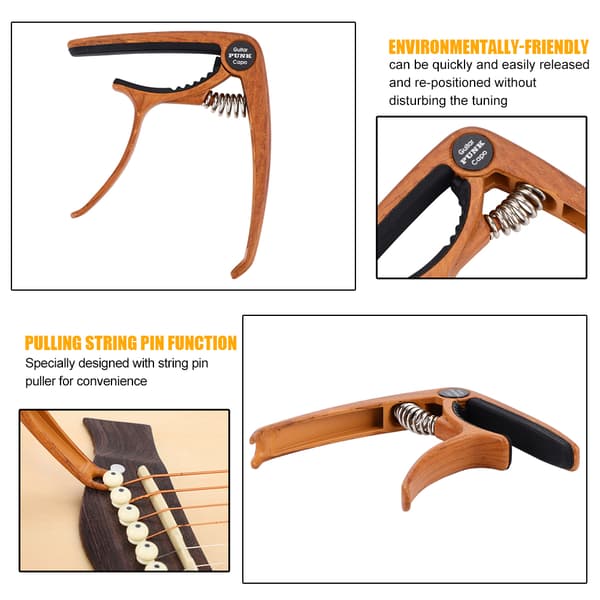 Zinklegering Gitarr Capo för Akustiska och Elgitarrer med Strängstiftverktyg (#3)