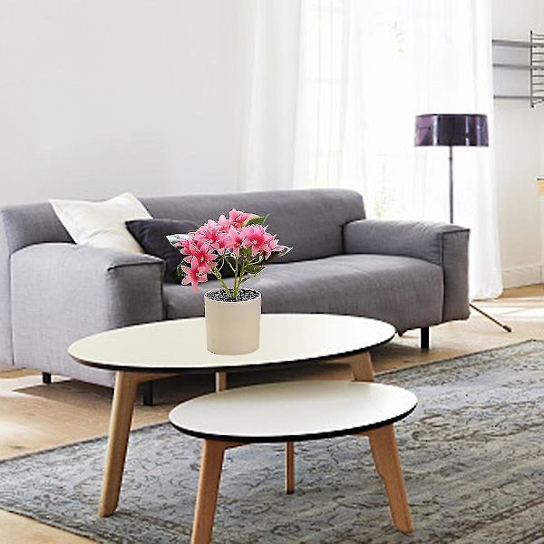 Konstgjord Blomma Simuleringsblomma Fembladig Hortensia Bonsai Kreativ Heminredning Silkeblomma Växt Krukväxt