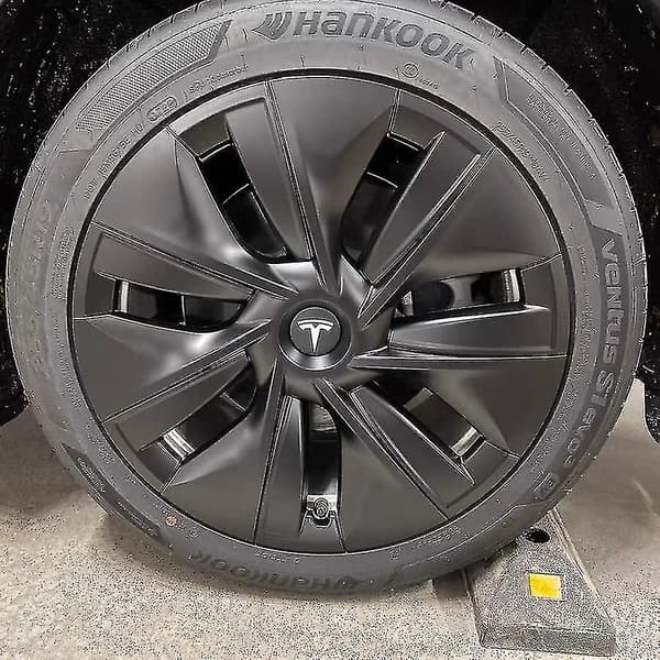 Centrumplast (4 st) för Tesla Model Y Model 3 Modifiering Navkapsel (vit/matt svart) Hhh