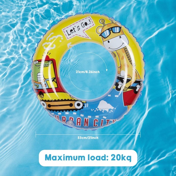 Svømmetube, Oppblåsbar Svømmetube, Svømmeringer 20\", Oppblåsbare Bassengflytere for Barn, Bassengleker for Svømmebassengfestdekorasjoner, Oppblåsbare Bassengringer D