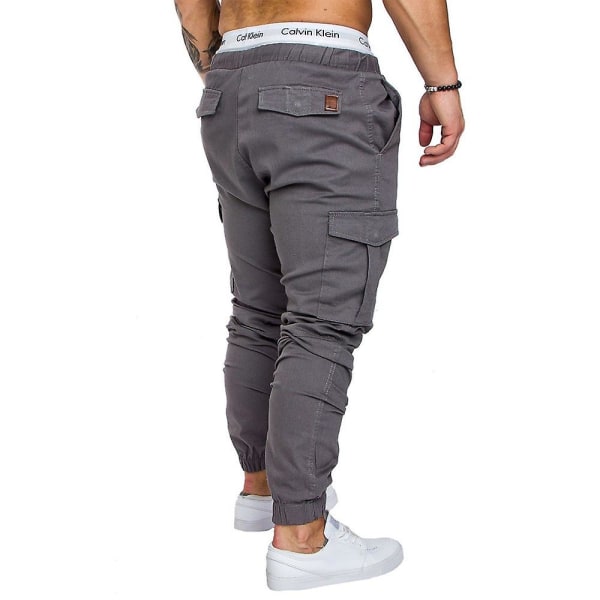 Herrebukser Casual Bukser Multilommer Joggingbukser Gym Sportsunderdel Dark Gray L