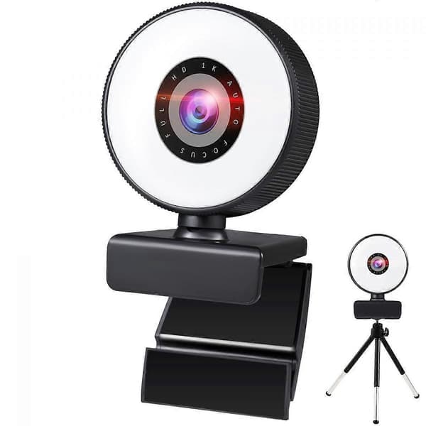 Streamingwebbkamera 1080P med Ring Light HD-webbkamera med