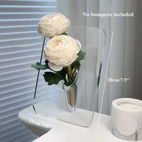 Klar akrylvase. Små dekorative vaser til borde. Moderne design. Velegnet til hydroponiske planter. Ideel til stuedekoration, bryllupper,
