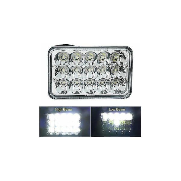 2 Stykker 4x6 Tommer 90 Watt LED Pærer Krystallklare Frontlykter Rektangulær Erstatning Forseglede Frontlykter