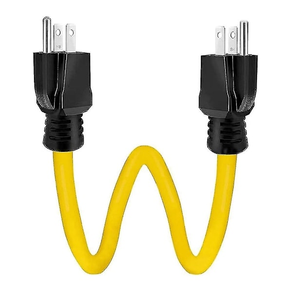 Förlängningssladd med hankontakt, RV- och generatoradapterkabel, 5-15p för omkopplare, 12awg 125v dubbel hane