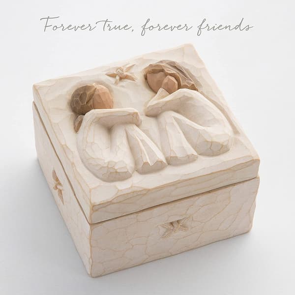 Willow Tree Box, en vennskapsgaveeske, egnet for oppbevaring av smykker og inngraveringer av gode venner.