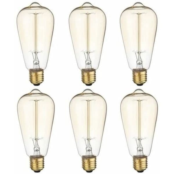 6x E27 60W Edison Glödlampor 220V ST64 Retro 64mm x 140mm