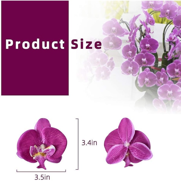 20 kpl Tekokukka Phalaenopsis Silkki Kukkapäät, Teko Perhonen Orkidea Pää Tyylikäs Hääkimppu Koristeluun