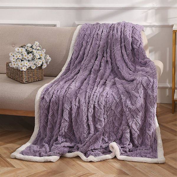 Dubbellagers Jacquard Tower Hibiscus Pläd Soffaöverdrag Blanketzinky Premium