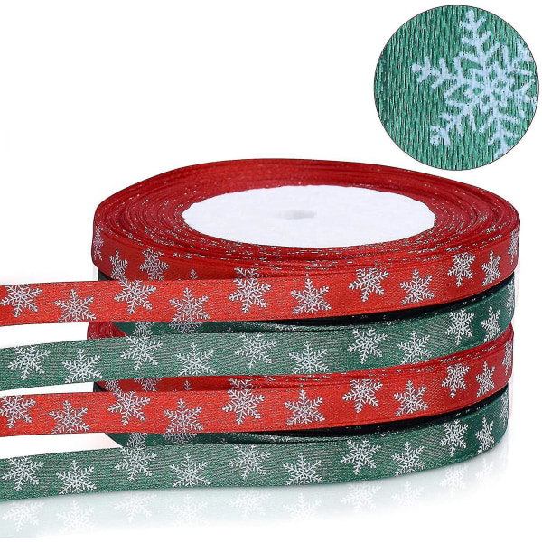 8 stk Ruller Snowflake Satin Ribbon Gift Ribbon Decobd