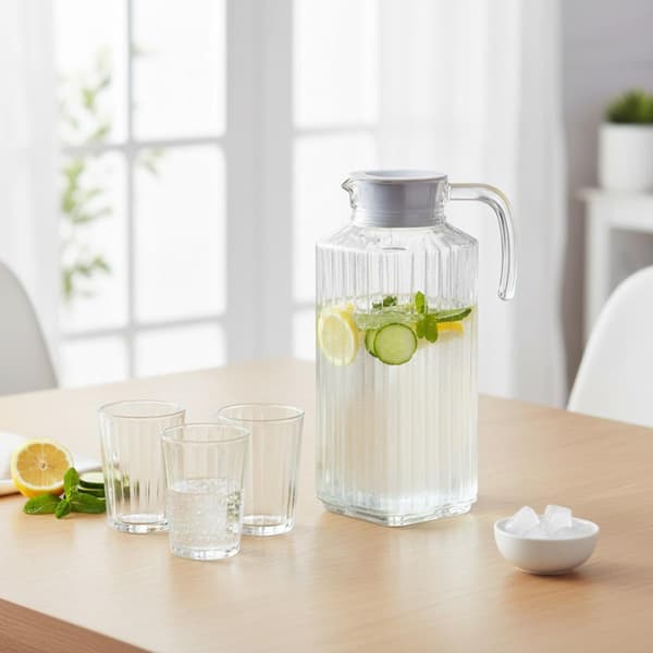 Kylskåpsvattenflaska med vitt plastlock, 1,5 liter, 1 flaska.