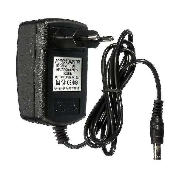 2024 18V 1,5A AC 100-240V till 18V 1500mA Adapter Växelströmsförsörjning Laddare DC 5,5x2,5/2,1mm Jack