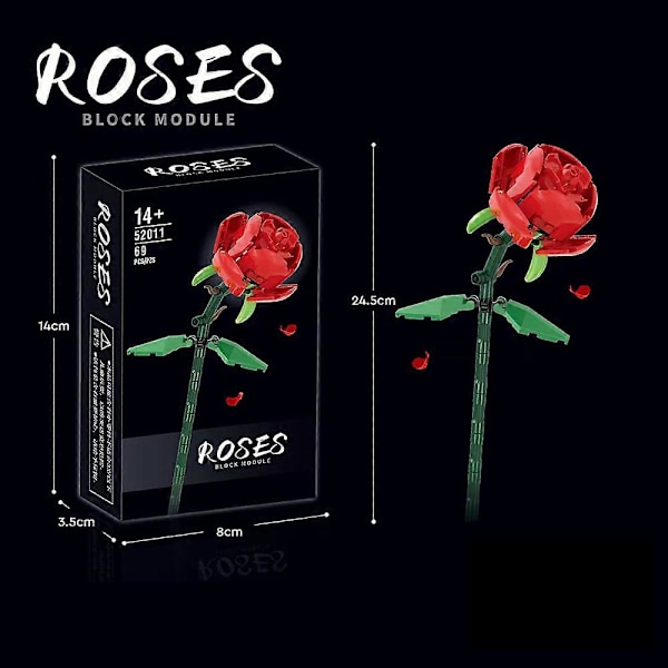 Roseblomst byggestein blomstermontering udødelig blomst