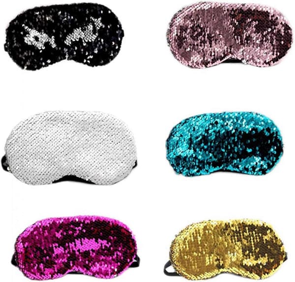 6 st Glitter Sjöjungfru Paljetter Sovmask Elastisk Ögonmask Skugga Ögonbindel Kvinnor Tonåringar Flickor