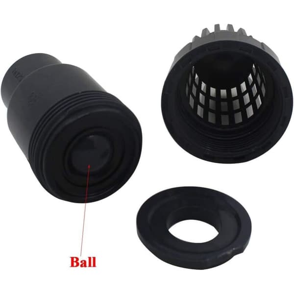 Bottenventil, backventil med kula, sug 20 25 32 40 50 63 75 90 mm, PVC-sil backventil för poolpump (innerdiameter 75 mm)