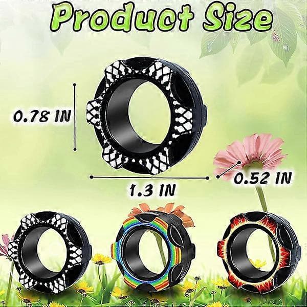 3 stk. Fidget Ring Legetøj, Farverigt Fidget Ring Legetøj, Perfekt til Lindring af Angst, til Drenge/Piger/Voksne (3PC-Sort)