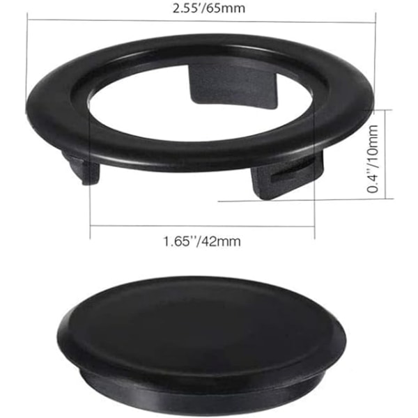 2 Sett Parasollhullringer Plast Patio Parasollbordringer Standard Størrelse Parasollhullplugger for Glass Utendørs Hagebutikk Dekk Patio (Svart)