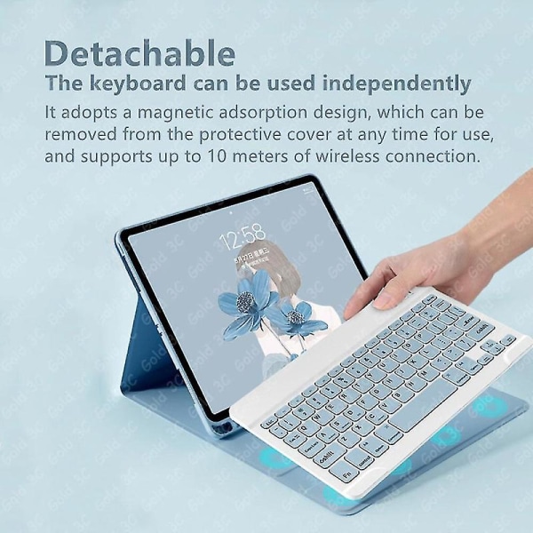 Etui med tastatur til Ipad Air 4 10,9 tommer 2020 4. generation Blue