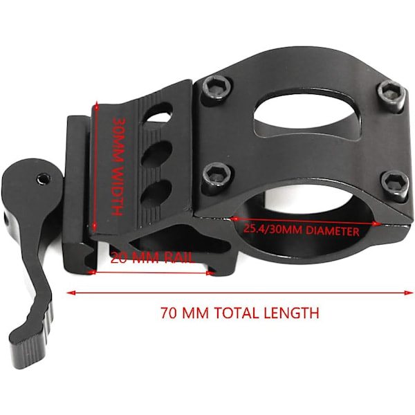 WF-501B Taktisk Jaktlykt, 1500 Lumen Enkeltmodus Vanntett Lommelykt med Fjernstyrt Trykknappbryter og Picatinny Skinne Offset Ring Sidemontering