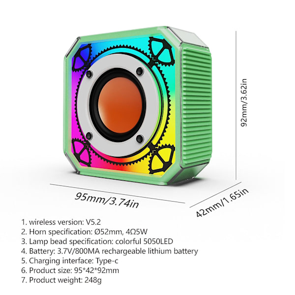 Bluetooth Audio Blændende Lys Natlampe Ved Sengen, Trådløs Opladning, Bluetooth Højttaler, Multifunktionel Desktop Audio