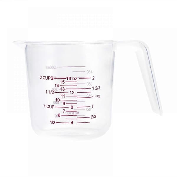 Kök Dedikerad 500ml Mätkopp, Mätkopp för Bakning och Matlagning, Oz/kopp Multi Skala Precision Pp Plast Mätkopp