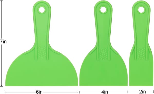 Plastsparkelsett, 3-pakning 2\", 4\", 6\" fleksible skrapere